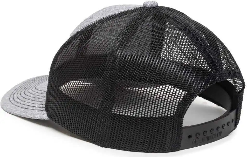 Oc Sports Oc771 Adjustable Mesh Back Cap - Ln Heathered Gray Black - 6 7/8’’ - 7 1/2’’