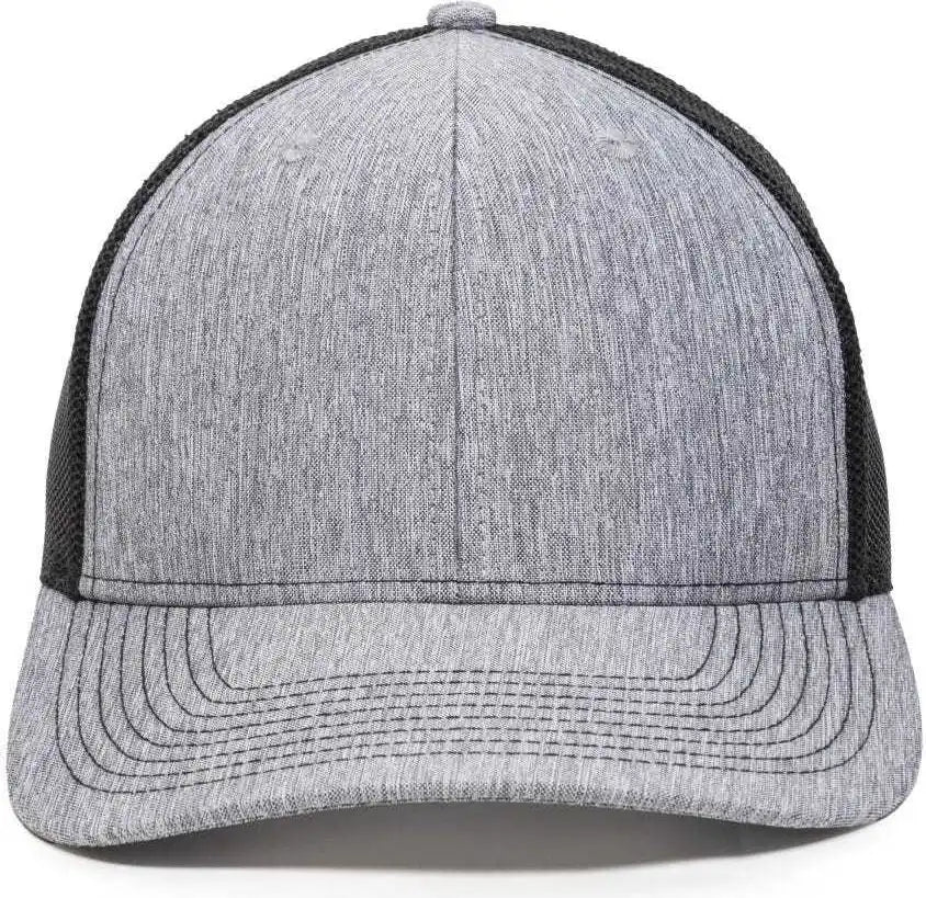 Oc Sports Oc771 Adjustable Mesh Back Cap - Ln Heathered Gray Black - 6 7/8’’ - 7 1/2’’
