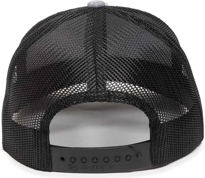 Oc Sports Oc771 Adjustable Mesh Back Cap - Ln Heathered Gray Black - 6 7/8’’ - 7 1/2’’