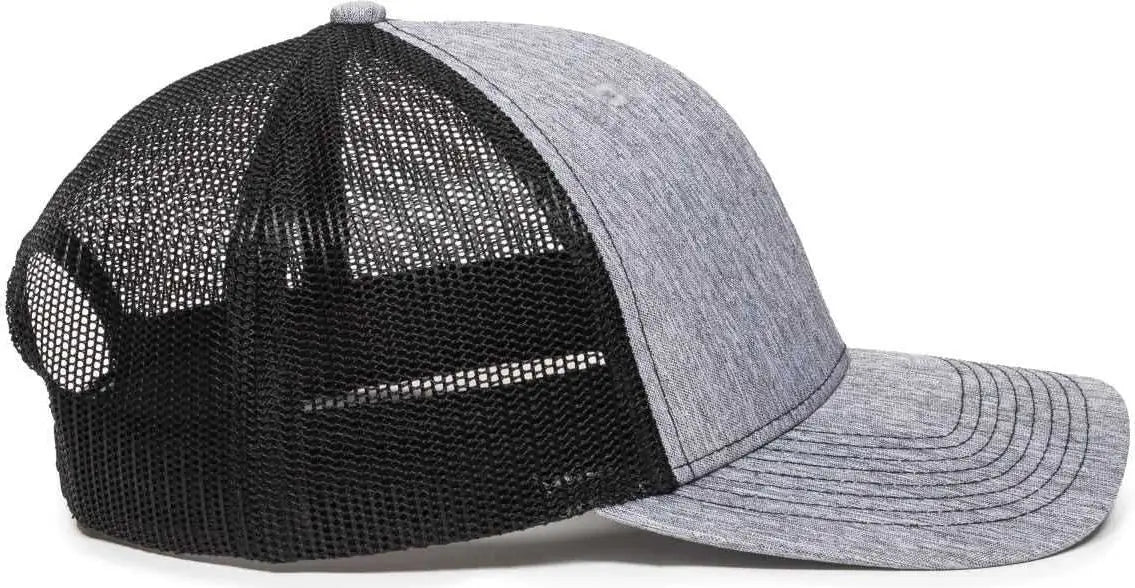 Oc Sports Oc771 Adjustable Mesh Back Cap - Ln Heathered Gray Black - 6 7/8’’ - 7 1/2’’