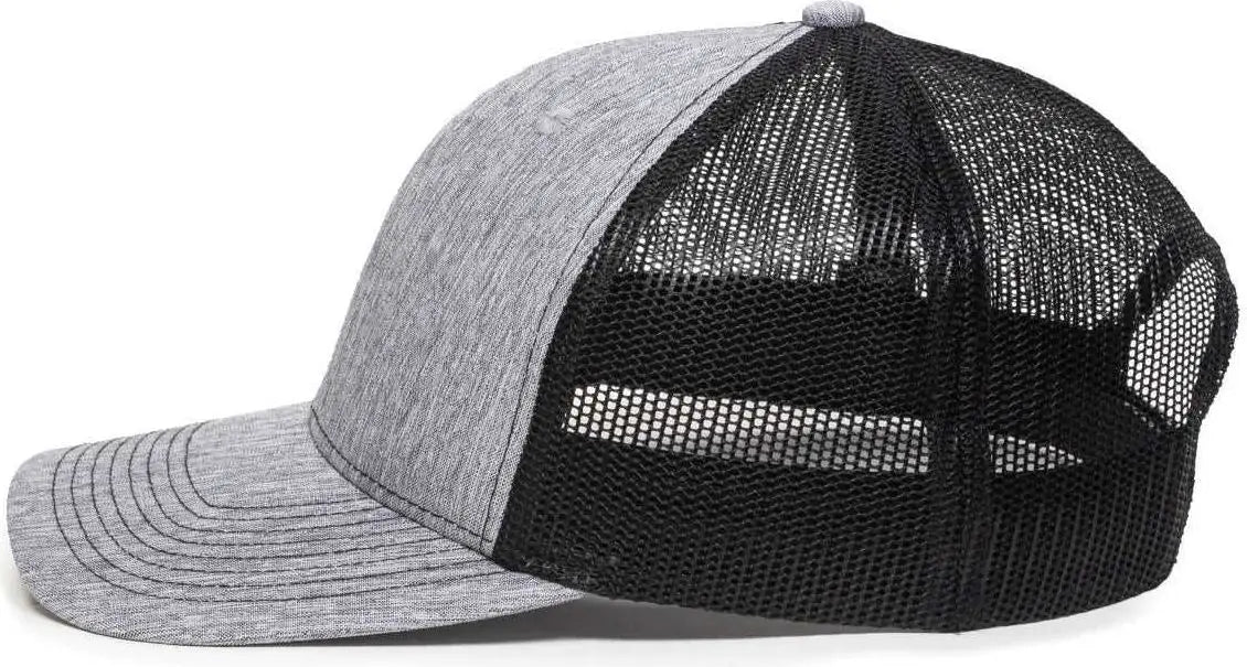 Oc Sports Oc771 Adjustable Mesh Back Cap - Ln Heathered Gray Black - 6 7/8’’ - 7 1/2’’
