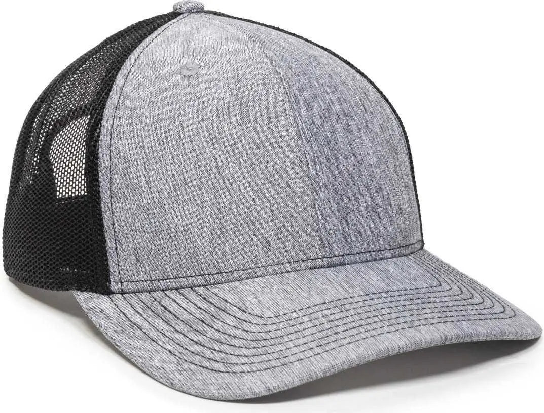 Oc Sports Oc771 Adjustable Mesh Back Cap - Ln Heathered Gray Black - 6 7/8’’ - 7 1/2’’