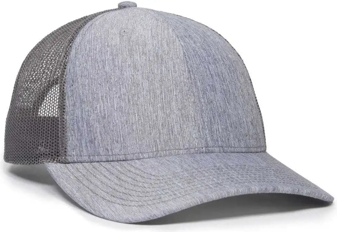 Oc Sports Oc771 Adjustable Mesh Back Cap - Ln Heathered Gray Charcoal - Dark / 6 7/8’’ - 7 1/2’’