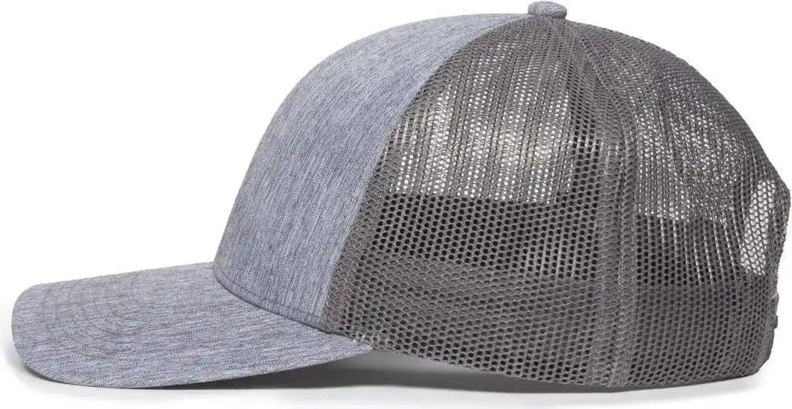 Oc Sports Oc771 Adjustable Mesh Back Cap - Ln Heathered Gray Charcoal - Dark / 6 7/8’’ - 7 1/2’’