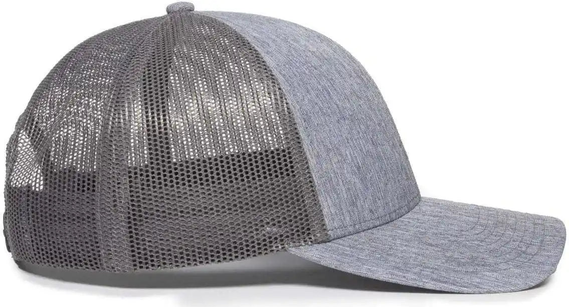 Oc Sports Oc771 Adjustable Mesh Back Cap - Ln Heathered Gray Charcoal - Dark / 6 7/8’’ - 7 1/2’’