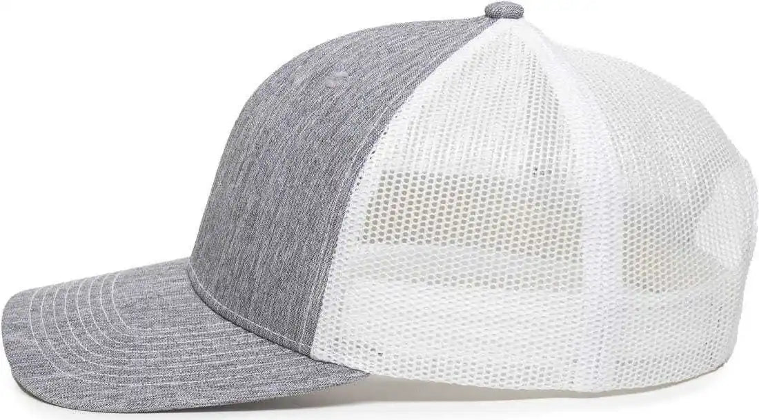 Oc Sports Oc771 Adjustable Mesh Back Cap - Ln Heathered Gray White - 6 7/8’’ - 7 1/2’’