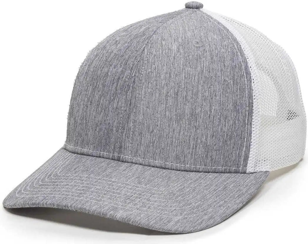 Oc Sports Oc771 Adjustable Mesh Back Cap - Ln Heathered Gray White - 6 7/8’’ - 7 1/2’’