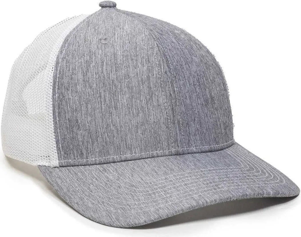 Oc Sports Oc771 Adjustable Mesh Back Cap - Ln Heathered Gray White - 6 7/8’’ - 7 1/2’’