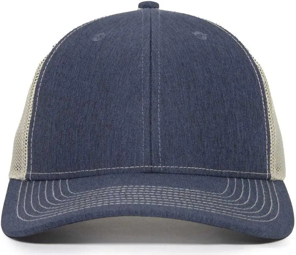 Oc Sports Oc771 Adjustable Mesh Back Cap - Ln Heathered Navy Khaki - 6 7/8’’ - 7 1/2’’