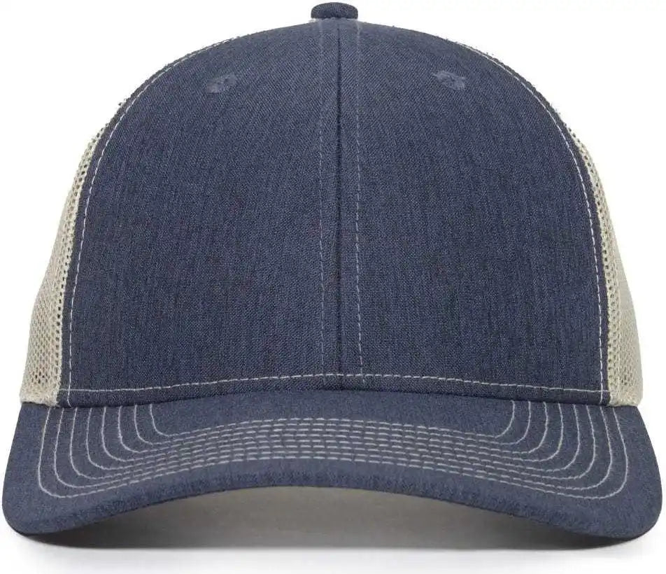 Oc Sports Oc771 Adjustable Mesh Back Cap Ln Heathered Navy Khaki / 6 7/8’’ 7 1/2’’