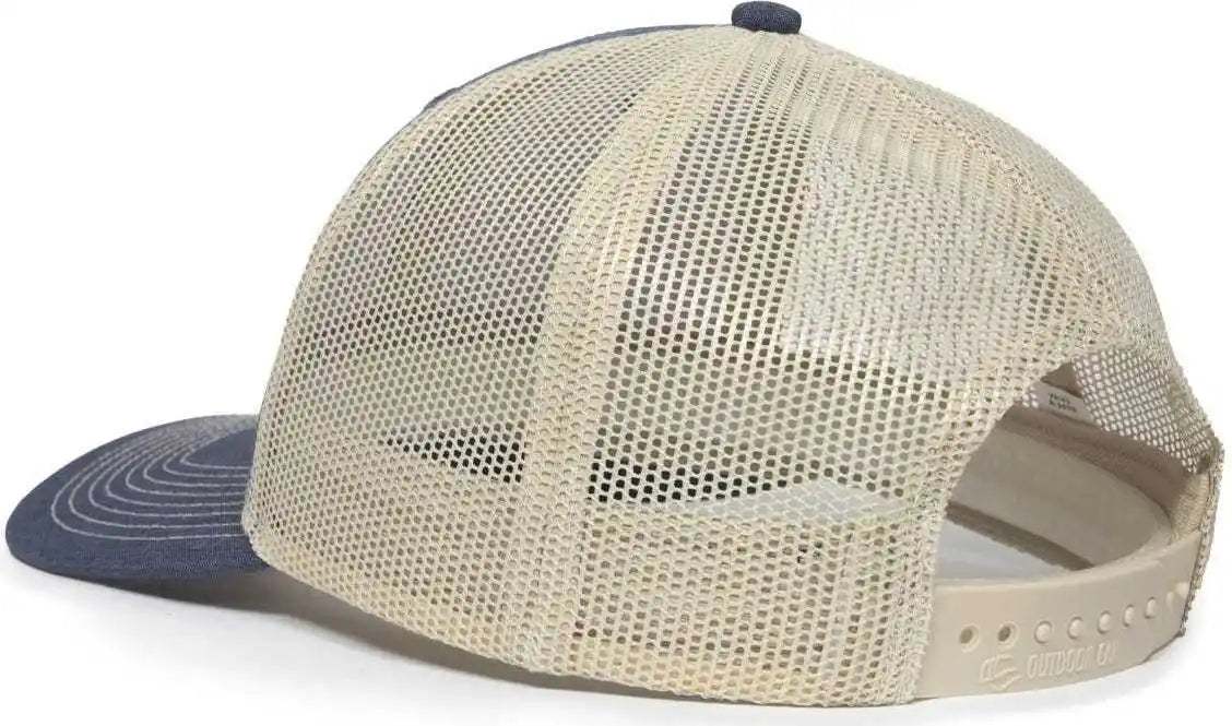 Oc Sports Oc771 Adjustable Mesh Back Cap Ln Heathered Navy Khaki / 6 7/8’’ 7 1/2’’