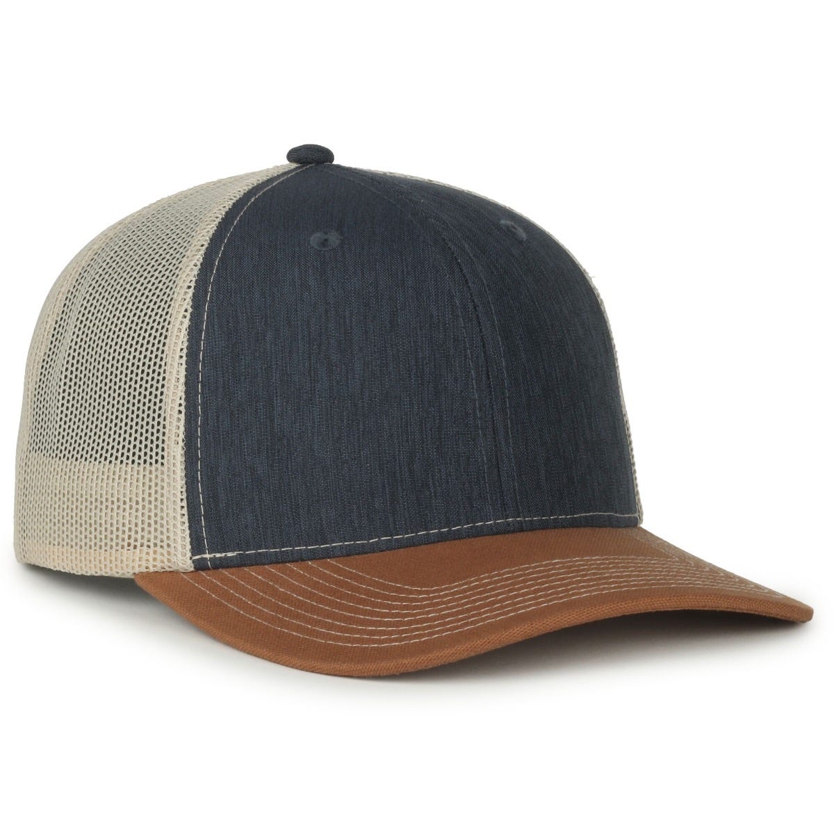 Oc Sports Oc771 Adjustable Mesh Back Cap - Ln Heathered Navy Khaki Duk Brown