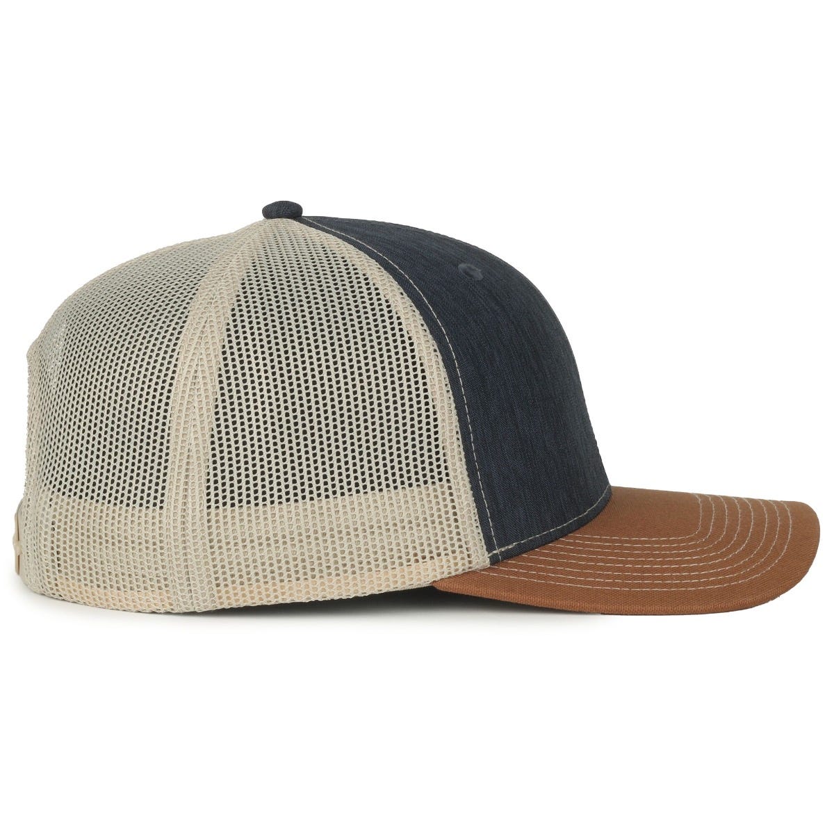 Oc Sports Oc771 Adjustable Mesh Back Cap - Ln Heathered Navy Khaki Duk Brown