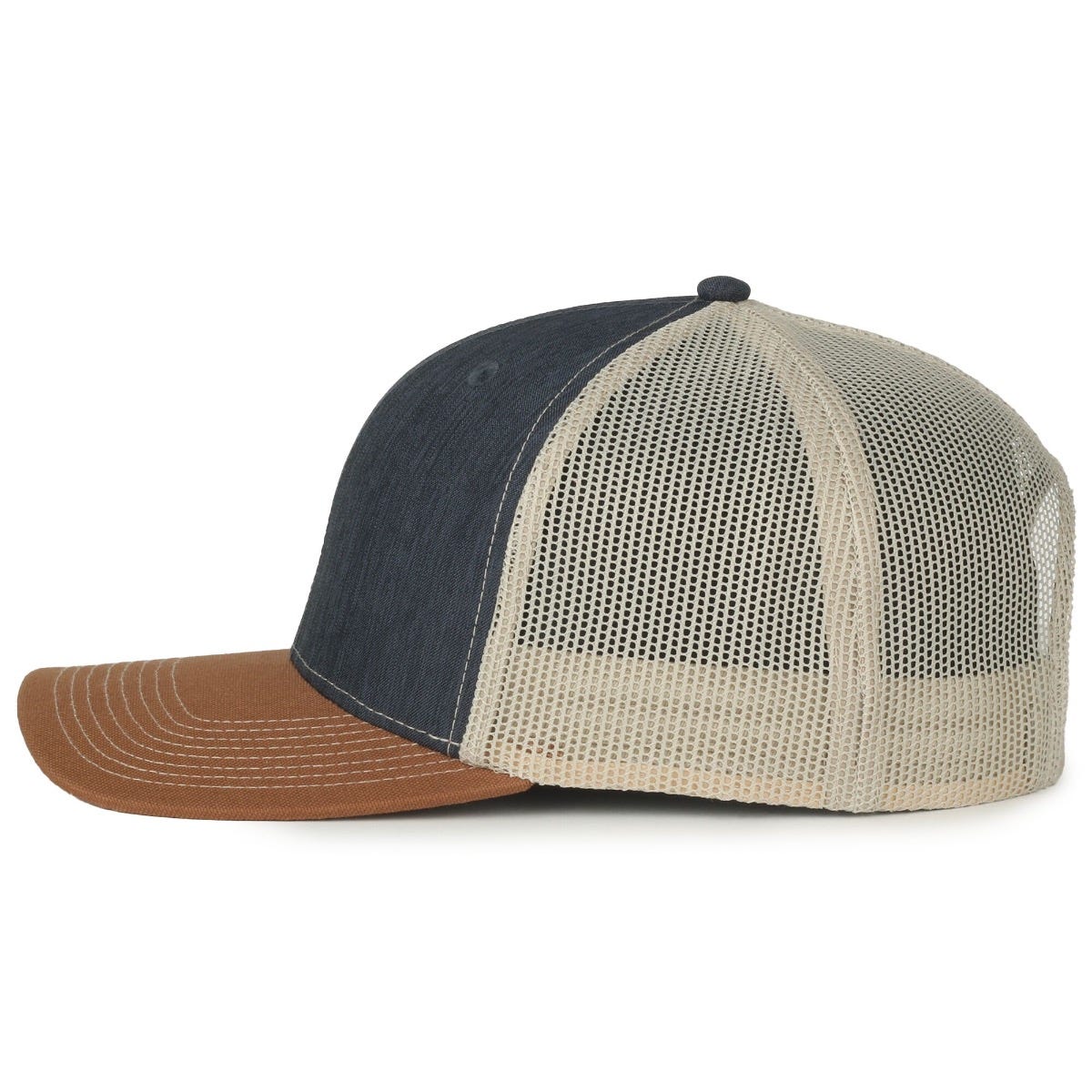 Oc Sports Oc771 Adjustable Mesh Back Cap - Ln Heathered Navy Khaki Duk Brown