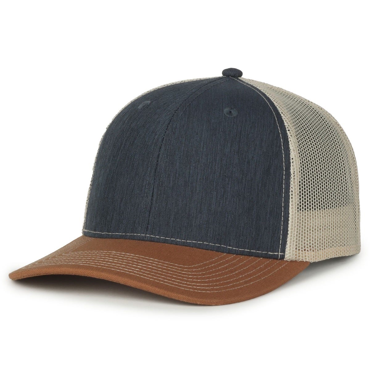 Oc Sports Oc771 Adjustable Mesh Back Cap - Ln Heathered Navy Khaki Duk Brown