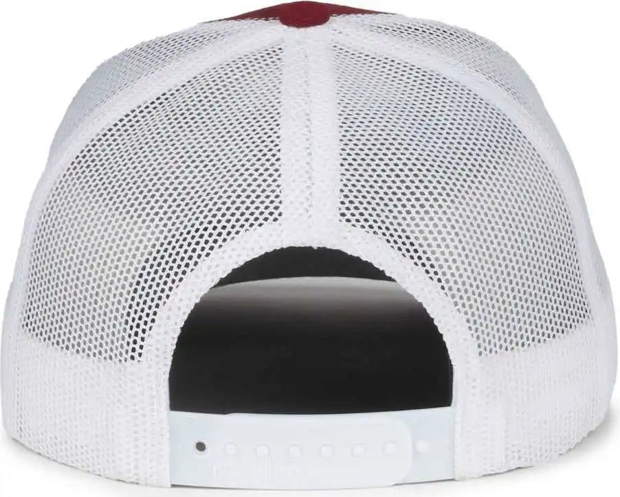 Oc Sports Oc771 Adjustable Mesh Back Cap - Maroon White - Osfm