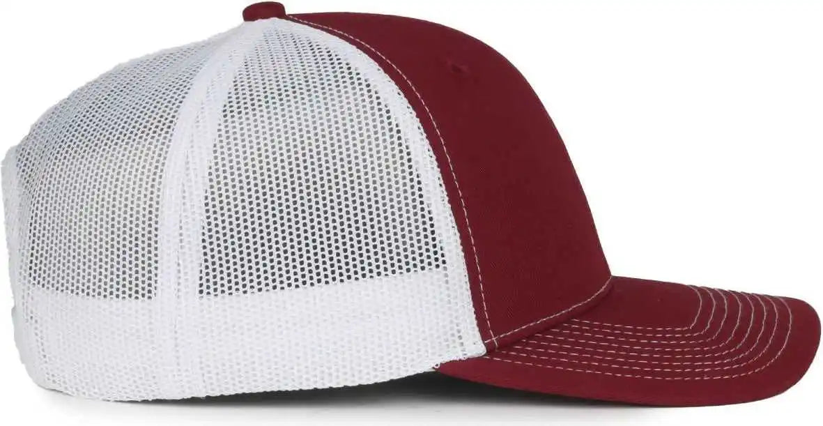 Oc Sports Oc771 Adjustable Mesh Back Cap - Maroon White - Osfm