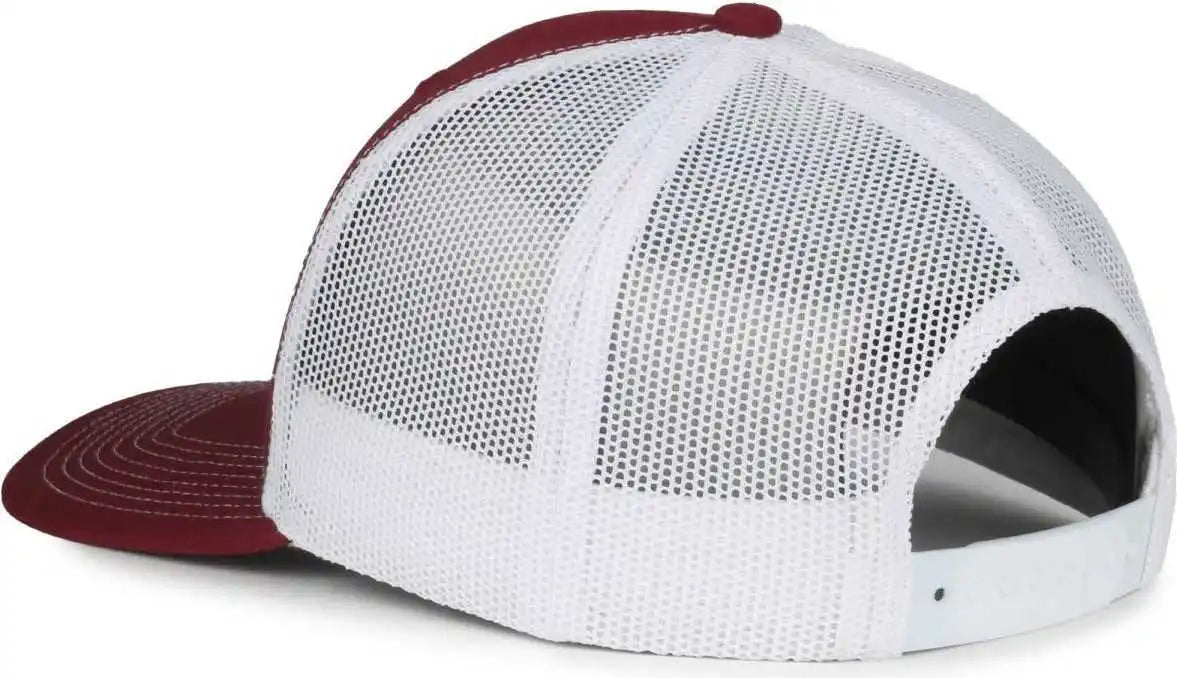 Oc Sports Oc771 Adjustable Mesh Back Cap - Maroon White - Osfm