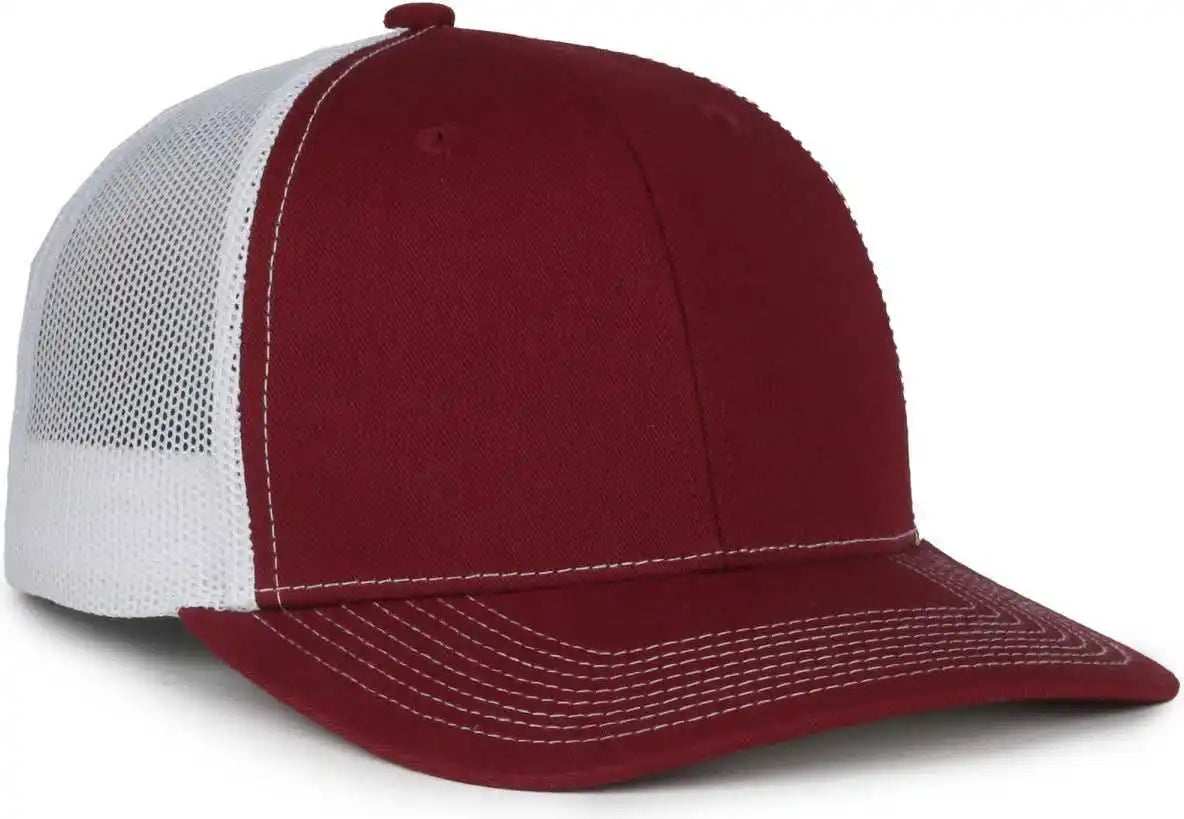 Oc Sports Oc771 Adjustable Mesh Back Cap - Maroon White - Osfm