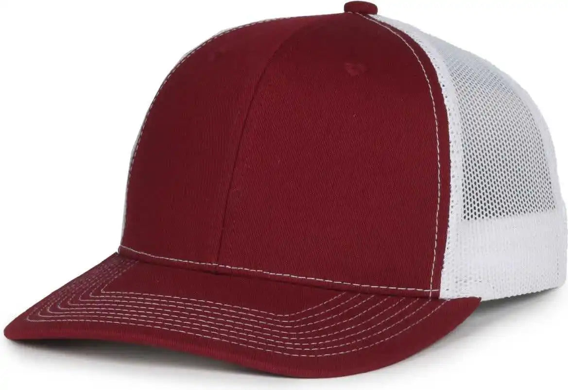 Oc Sports Oc771 Adjustable Mesh Back Cap - Maroon White - Osfm