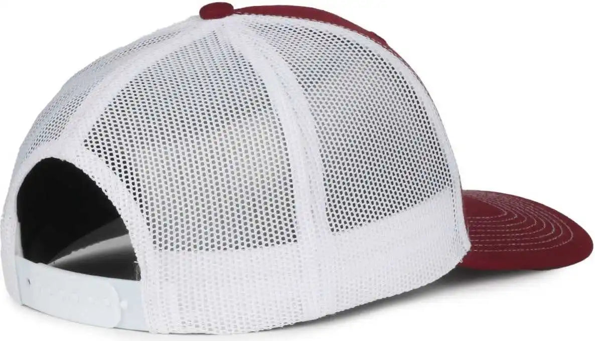 Oc Sports Oc771 Adjustable Mesh Back Cap - Maroon White - Osfm