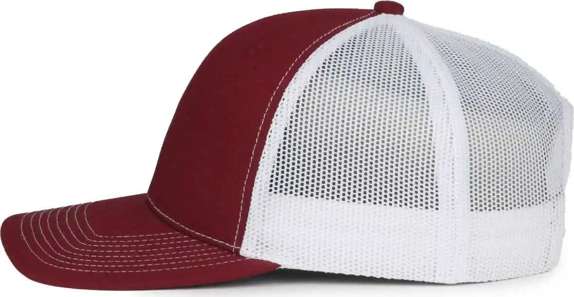 Oc Sports Oc771 Adjustable Mesh Back Cap - Maroon White - Osfm