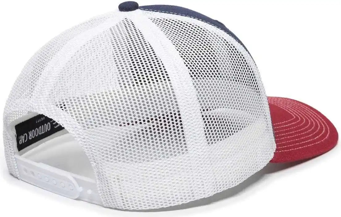 Oc Sports Oc771 Adjustable Mesh Back Cap - Navy White Cardinal - 6 7/8’’ - 7 1/2’’