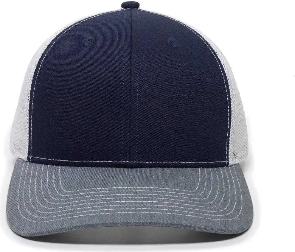 Oc Sports Oc771 Adjustable Mesh Back Cap - Navy White Heathered Gray - 6 7/8’’ - 7 1/2’’