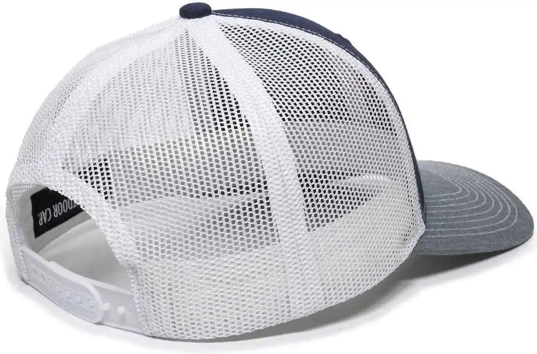 Oc Sports Oc771 Adjustable Mesh Back Cap - Navy White Heathered Gray - 6 7/8’’ - 7 1/2’’