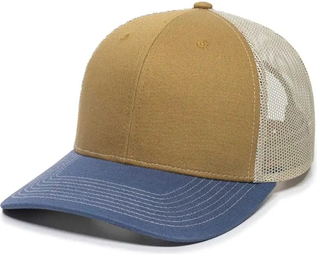 Oc Sports Oc771 Adjustable Mesh Back Cap - Old Gold Khaki Slate - 6 7/8’’ - 7 1/2’’