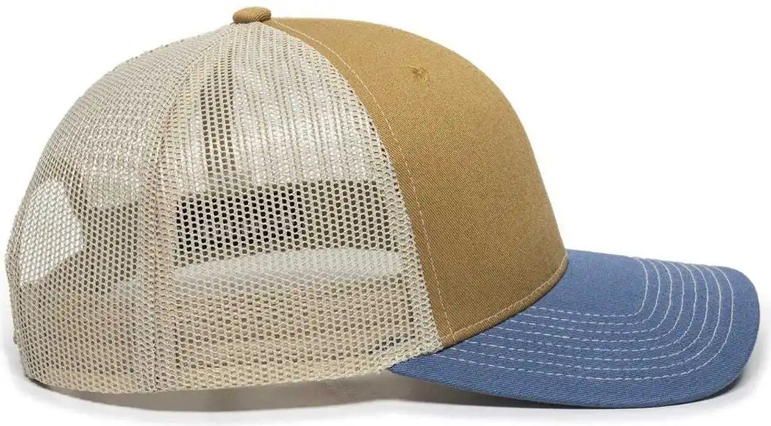 Oc Sports Oc771 Adjustable Mesh Back Cap - Old Gold Khaki Slate - 6 7/8’’ - 7 1/2’’