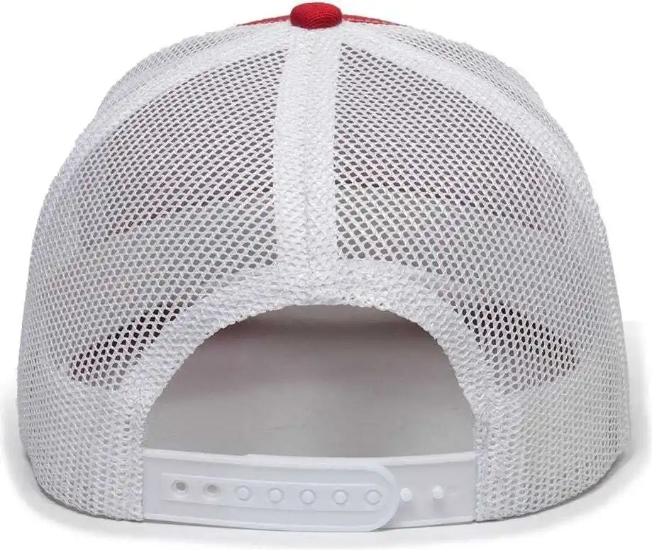 Oc Sports Oc771 Adjustable Mesh Back Cap - Red White