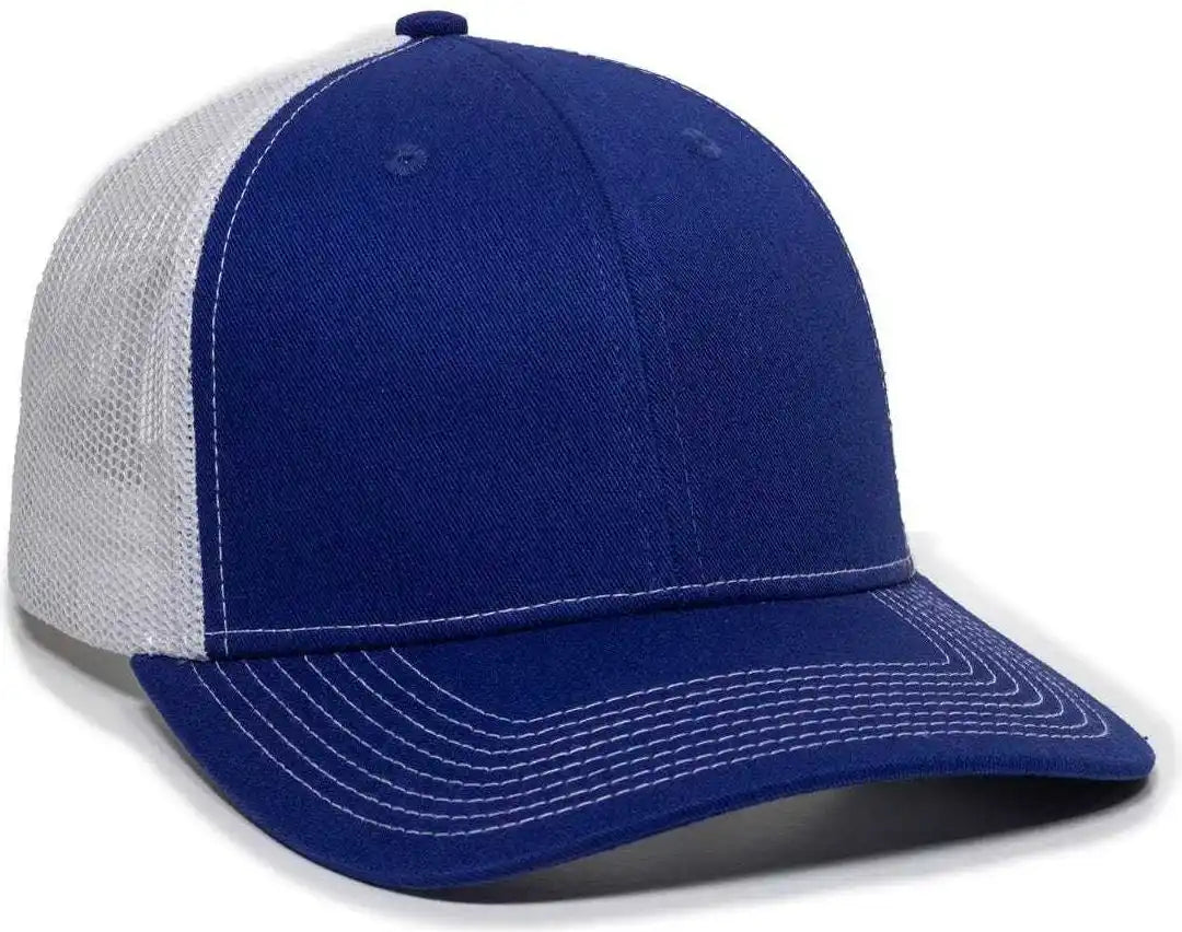 Oc Sports Oc771 Adjustable Mesh Back Cap - Royal White - 6 3/8’’ - 7’’