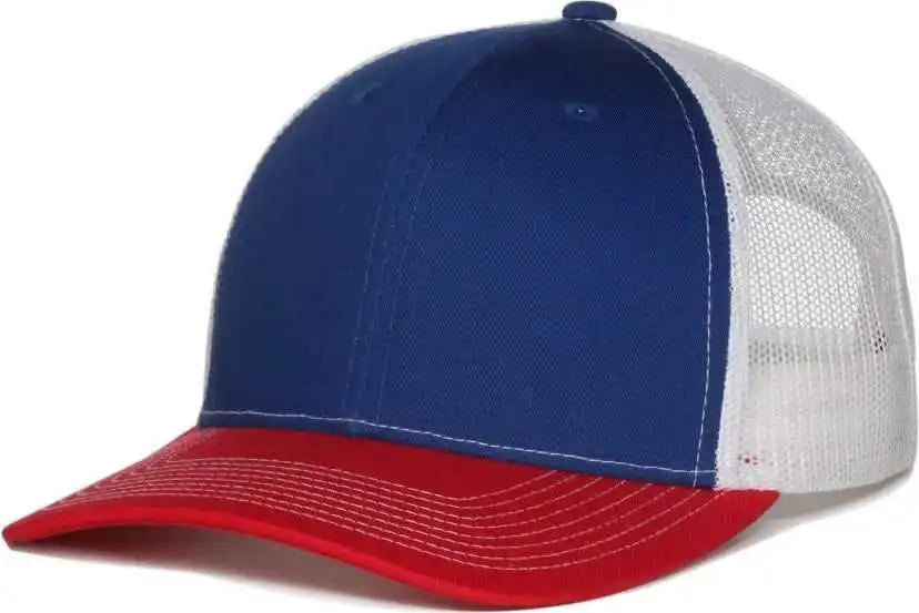 Oc Sports Oc771 Adjustable Mesh Back Cap Royal White Red / Osfm