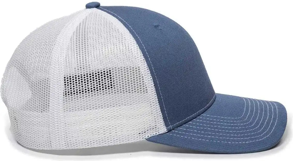 Oc Sports Oc771 Adjustable Mesh Back Cap - Slate White - Navy / 6 7/8’’ - 7 1/2’’