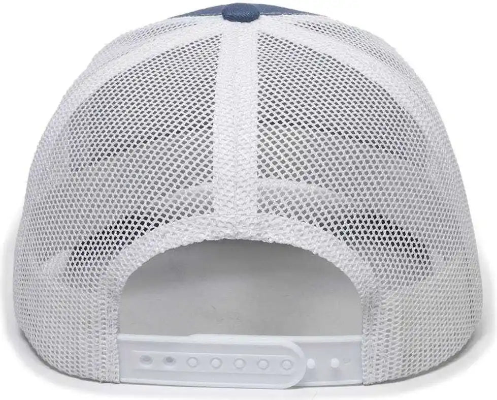 Oc Sports Oc771 Adjustable Mesh Back Cap - Slate White - Navy / 6 7/8’’ - 7 1/2’’