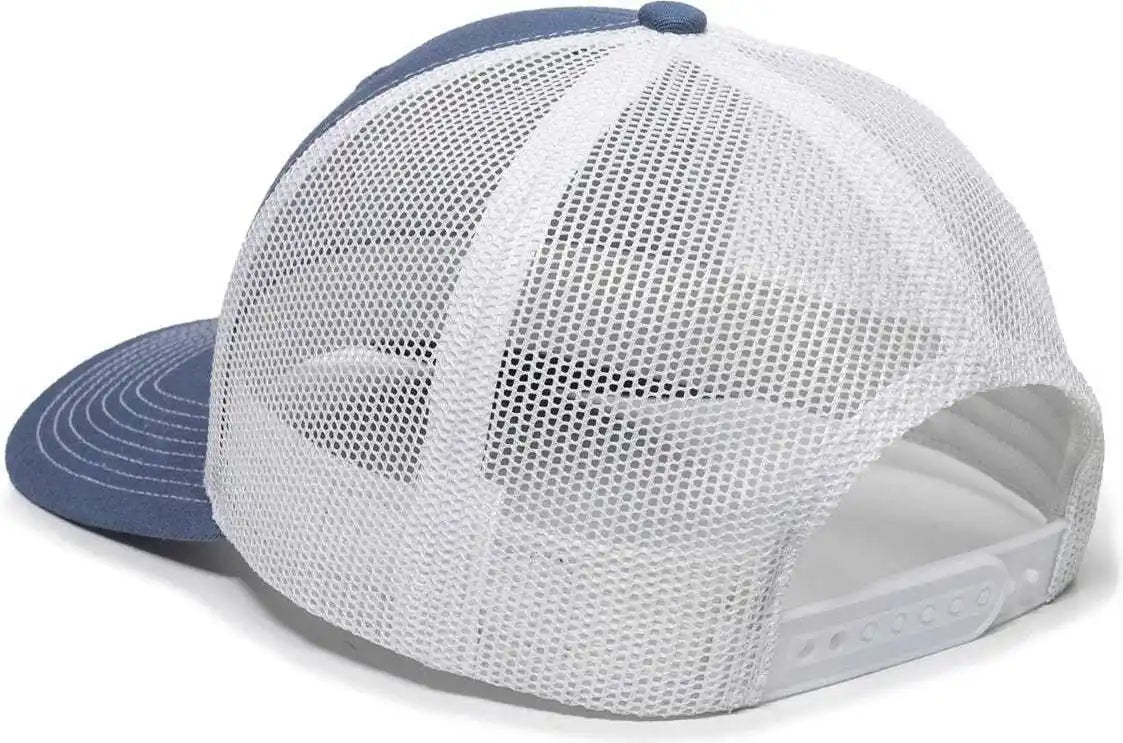 Oc Sports Oc771 Adjustable Mesh Back Cap - Slate White - Navy / 6 7/8’’ - 7 1/2’’