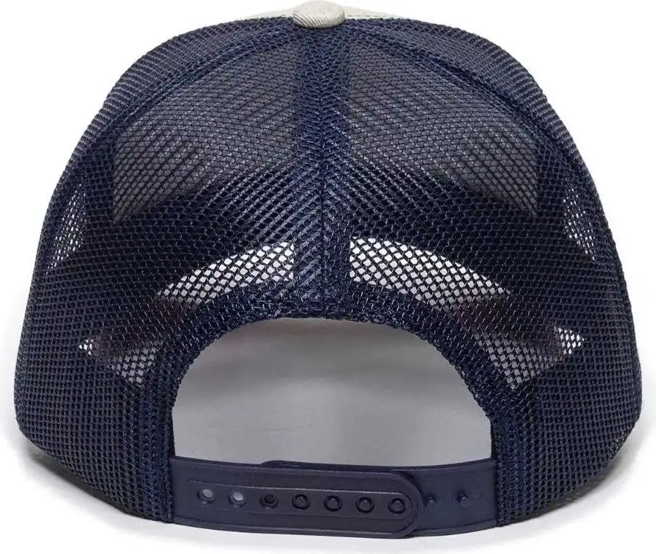 Oc Sports Oc771 Adjustable Mesh Back Cap - Stone Navy Cardinal - Ivory / 6 7/8’’ - 7 1/2’’
