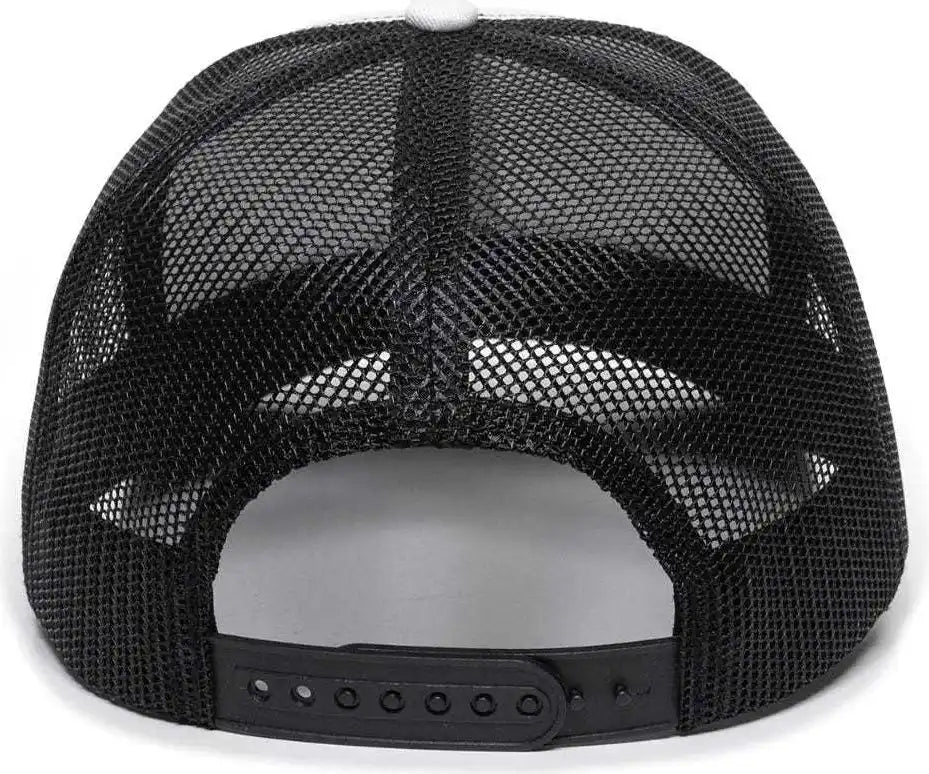 Oc Sports Oc771 Adjustable Mesh Back Cap - White Black - 6 7/8’’ - 7 1/2’’