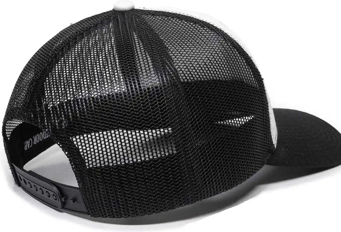 Oc Sports Oc771 Adjustable Mesh Back Cap - White Black - 6 7/8’’ - 7 1/2’’