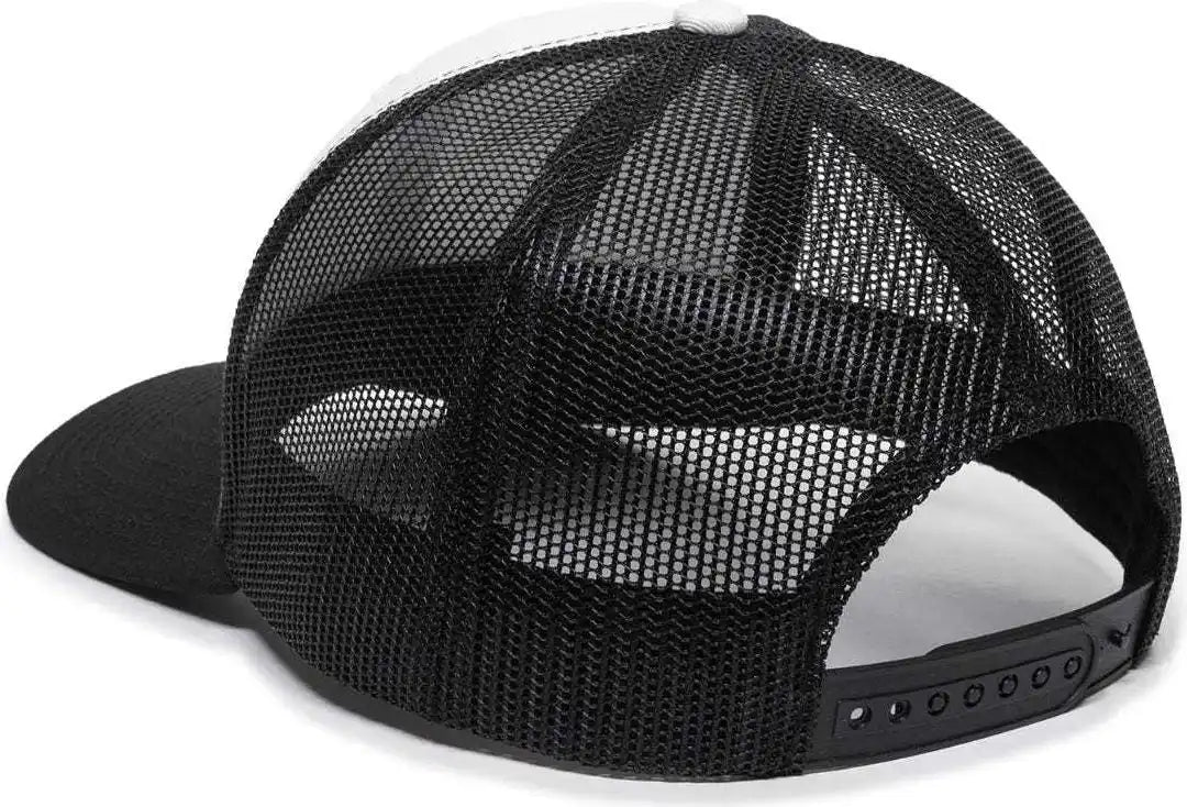 Oc Sports Oc771 Adjustable Mesh Back Cap - White Black - 6 7/8’’ - 7 1/2’’