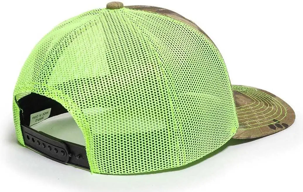 Oc Sports Oc771camo Adjustable Mesh Back Cap - Kryptek Highlander Neon Yellow - Lime / 6 7/8’’ - 7 1/2’’