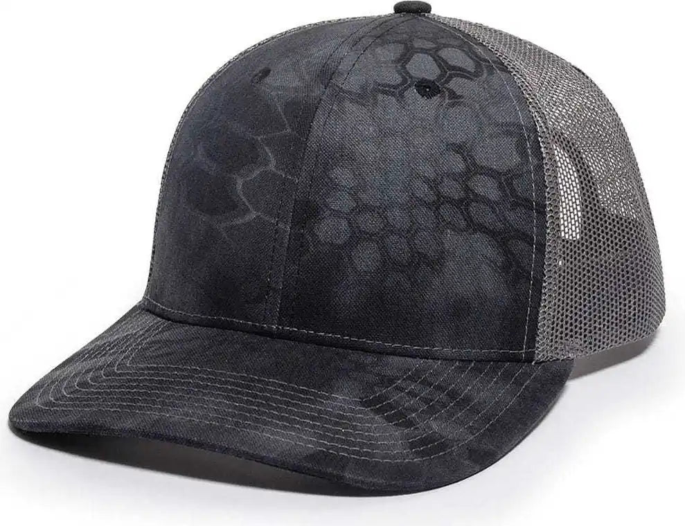 Oc Sports Oc771camo Adjustable Mesh Back Cap Kryptek Typhon Charcoal Dark Gray / 6 7/8’’ 7 1/2’’