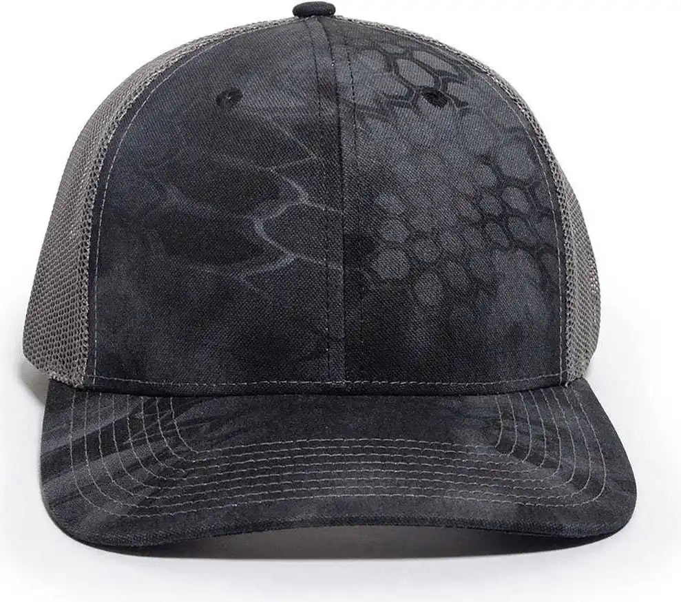 Oc Sports Oc771camo Adjustable Mesh Back Cap Kryptek Typhon Charcoal Dark Gray / 6 7/8’’ 7 1/2’’