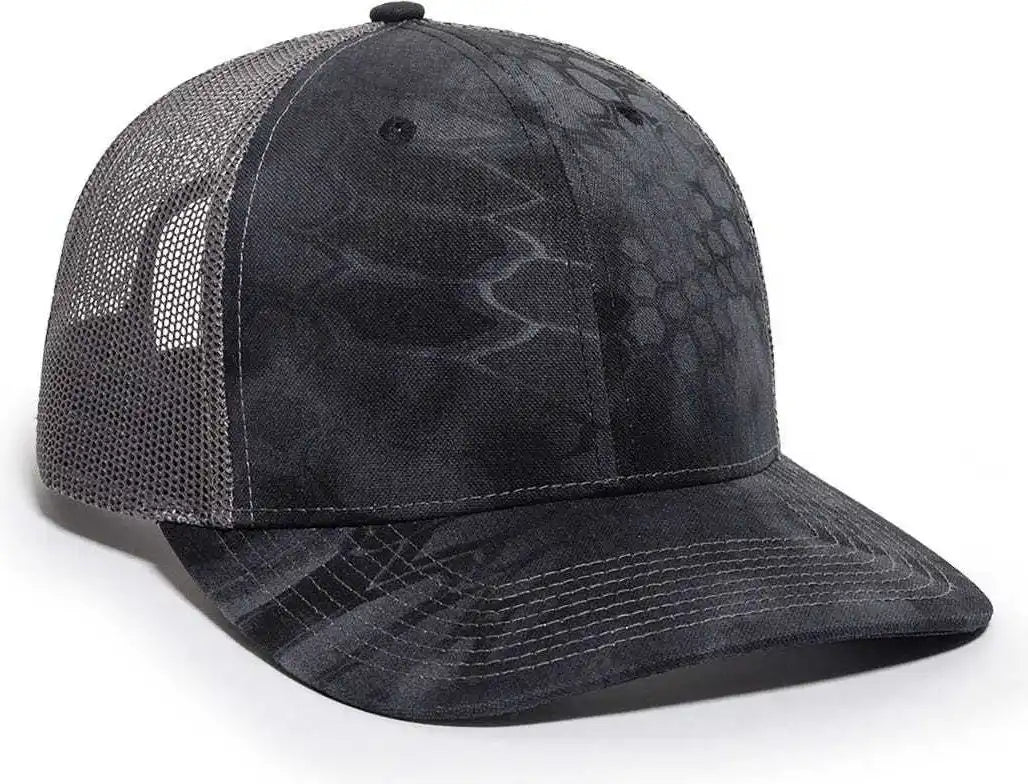 Oc Sports Oc771camo Adjustable Mesh Back Cap Kryptek Typhon Charcoal Dark Gray / 6 7/8’’ 7 1/2’’