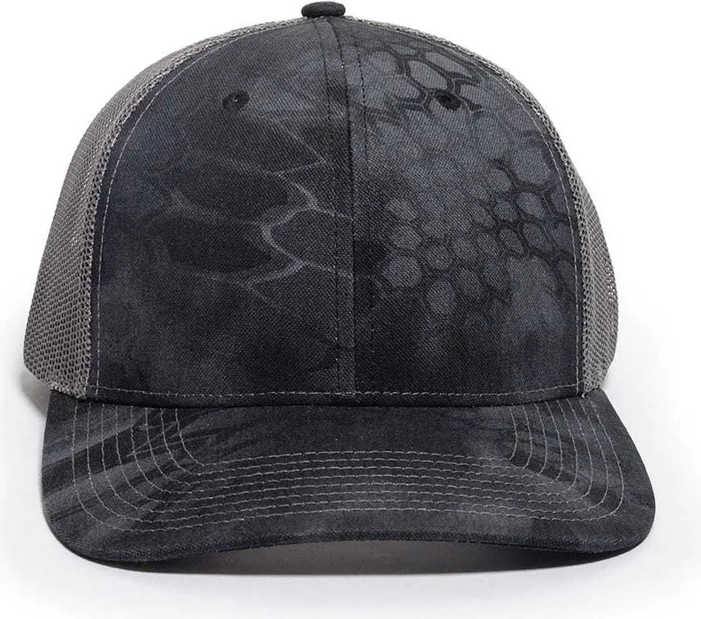 Oc Sports Oc771camo Adjustable Mesh Back Cap - Kryptek Typhon Charcoal - Dark Gray / 6 7/8’’ - 7 1/2’’