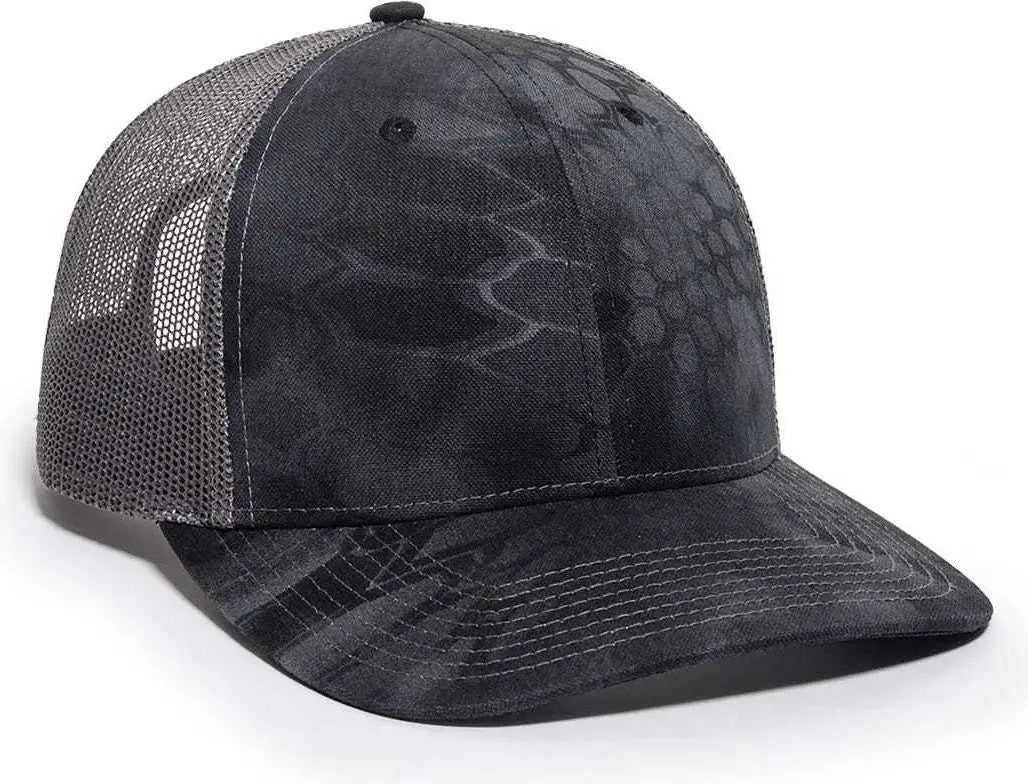 Oc Sports Oc771camo Adjustable Mesh Back Cap - Kryptek Typhon Charcoal - Dark Gray / 6 7/8’’ - 7 1/2’’