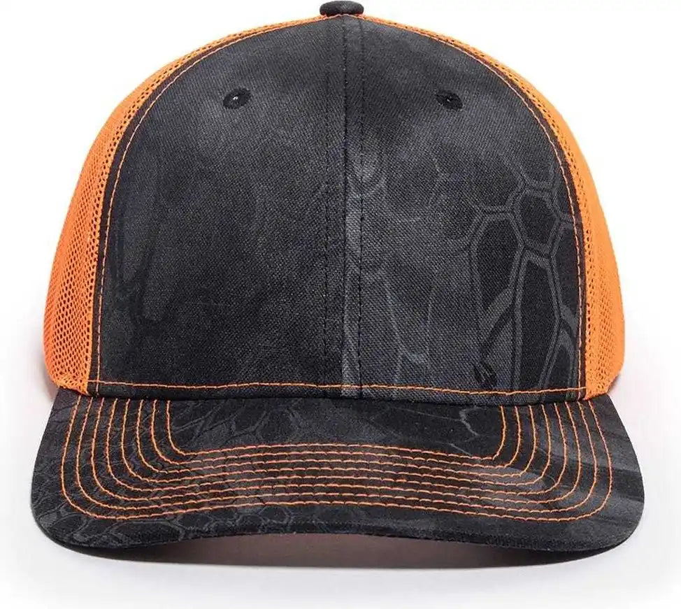 Oc Sports Oc771camo Adjustable Mesh Back Cap Kryptek Typhon Neon Orange / 6 7/8’’ 7 1/2’’