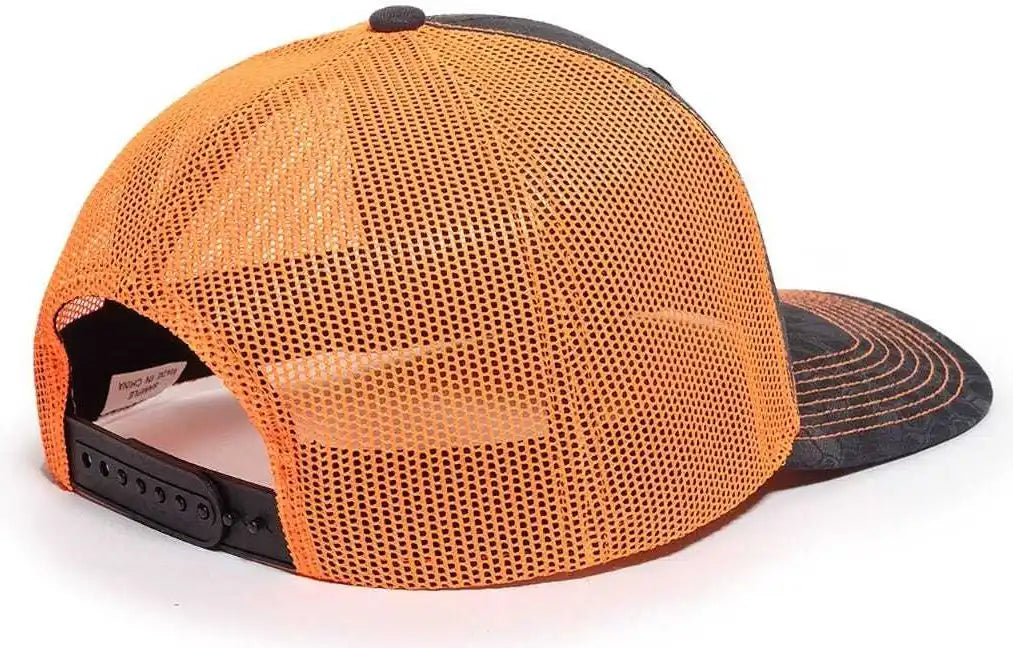 Oc Sports Oc771camo Adjustable Mesh Back Cap Kryptek Typhon Neon Orange / 6 7/8’’ 7 1/2’’
