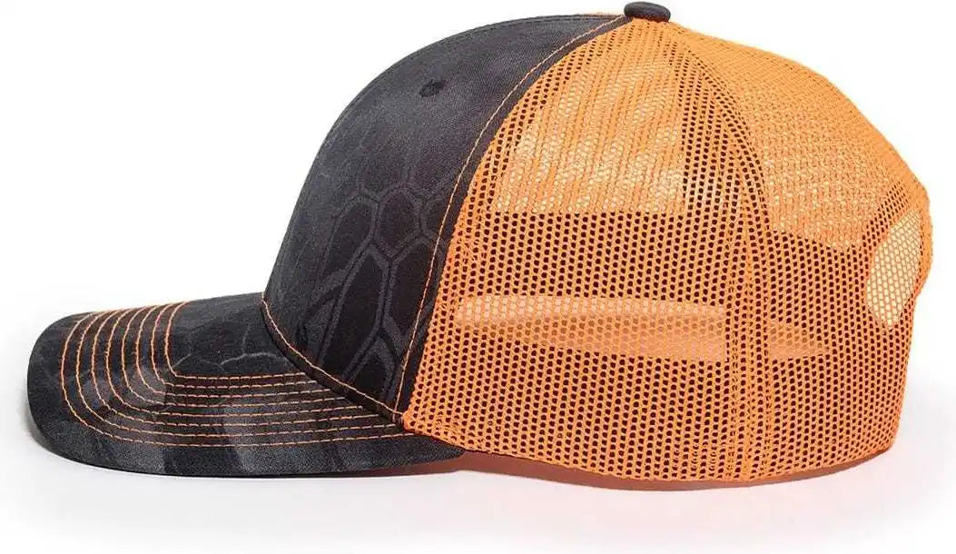 Oc Sports Oc771camo Adjustable Mesh Back Cap Kryptek Typhon Neon Orange / 6 7/8’’ 7 1/2’’